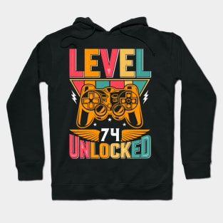 Level 74 Unlocked Awesome Since 1949 Funny Gamer Birthday Hoodie